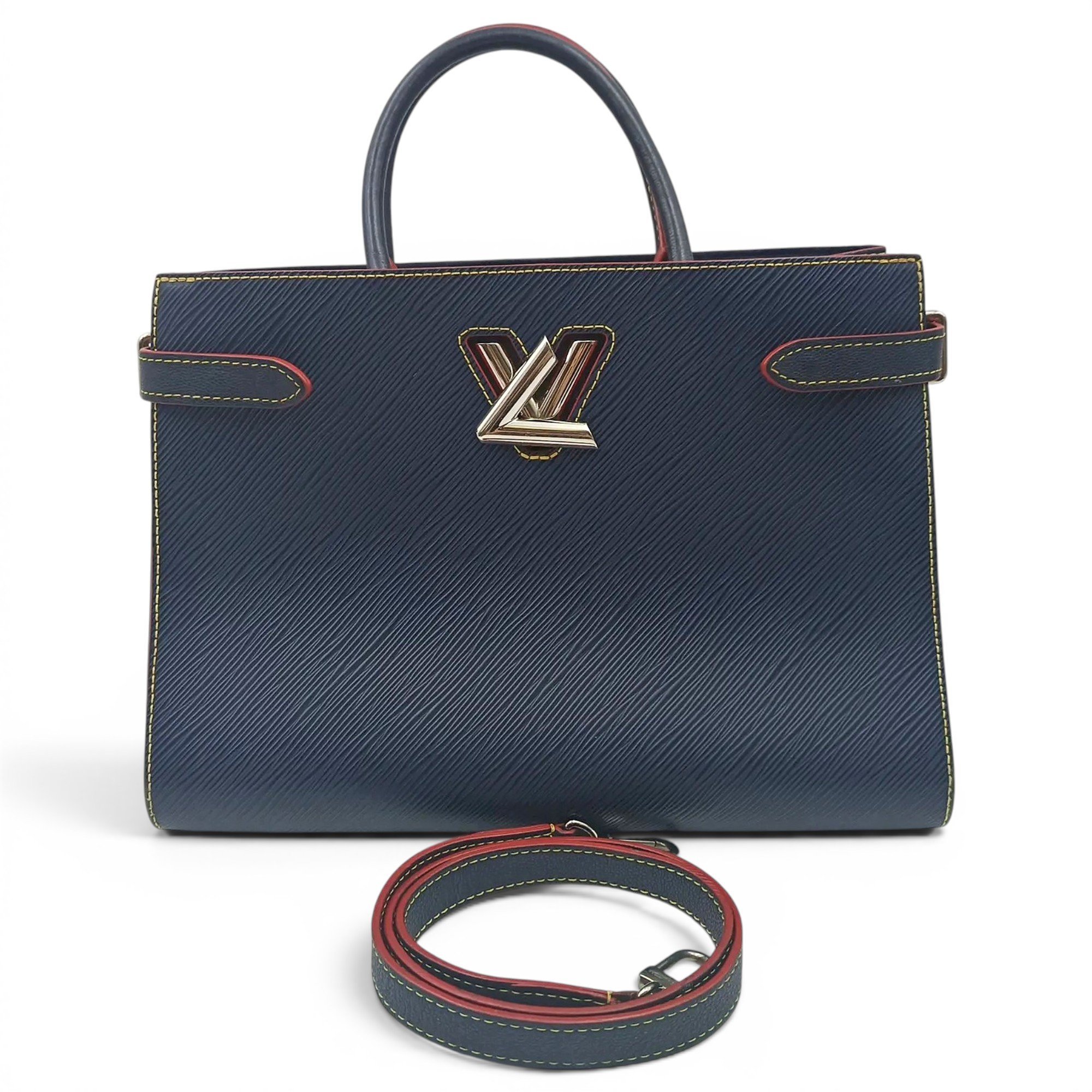 Twist leather tote