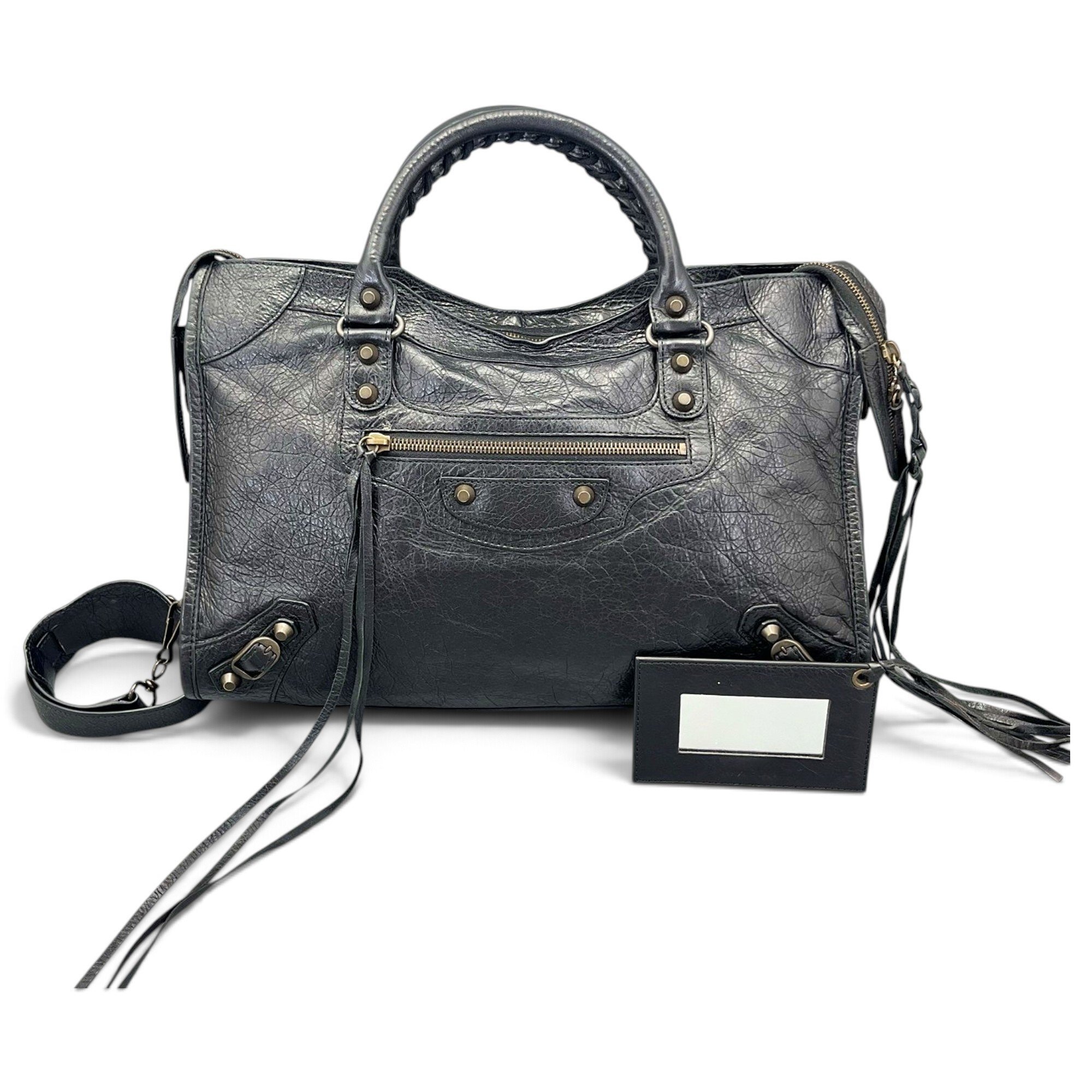 City leather handbag