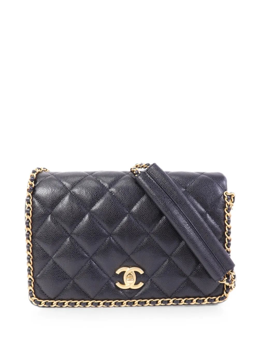 CC turn-lock flap shoulder bag
