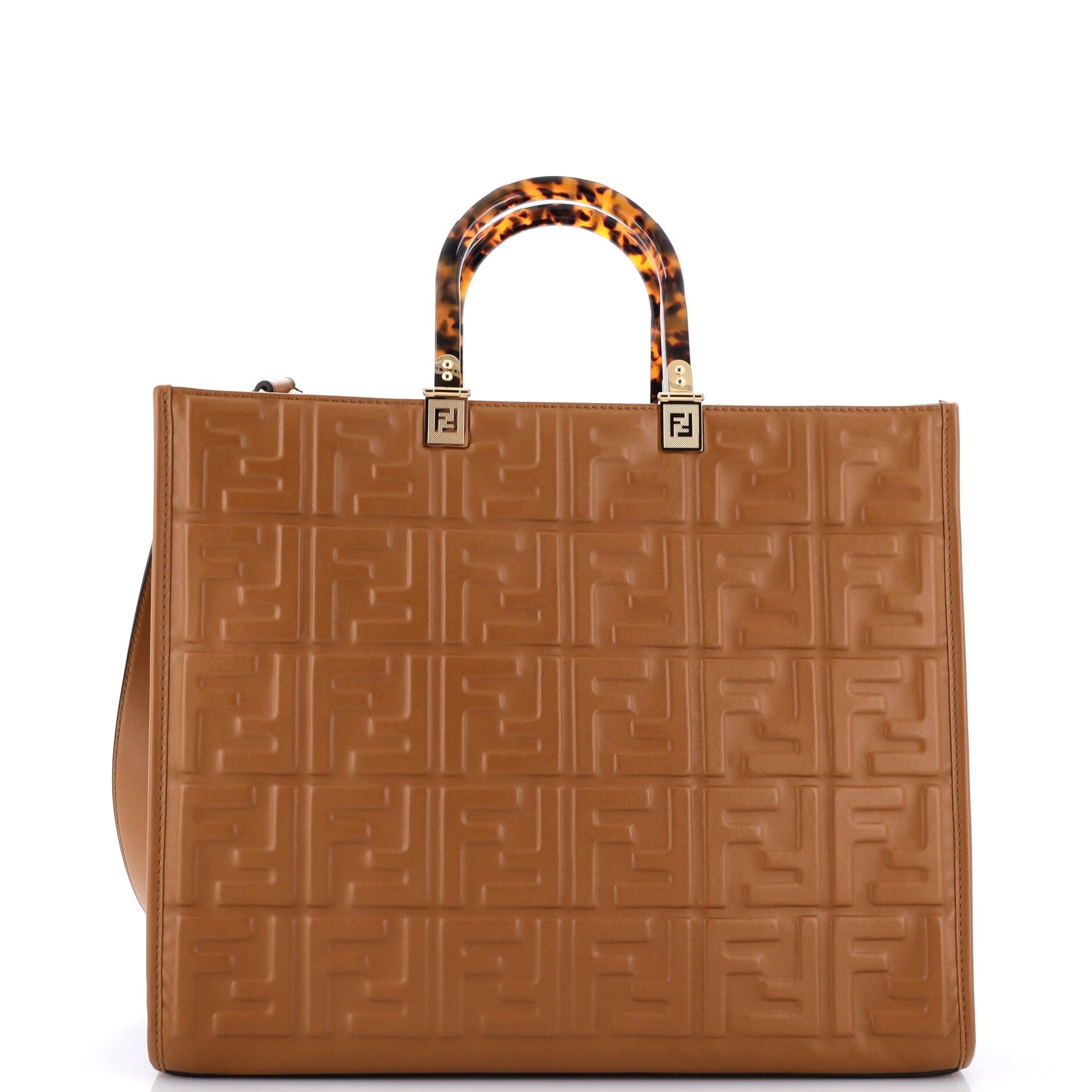 Sunshine Shopper Tote Zucca Embossed Leather Medium