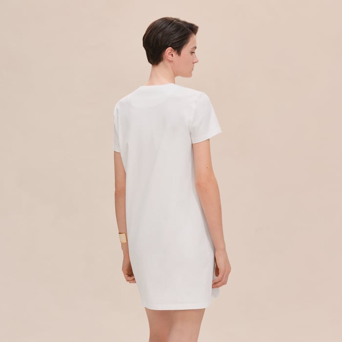 Blanc Embroidered Pocket Dress