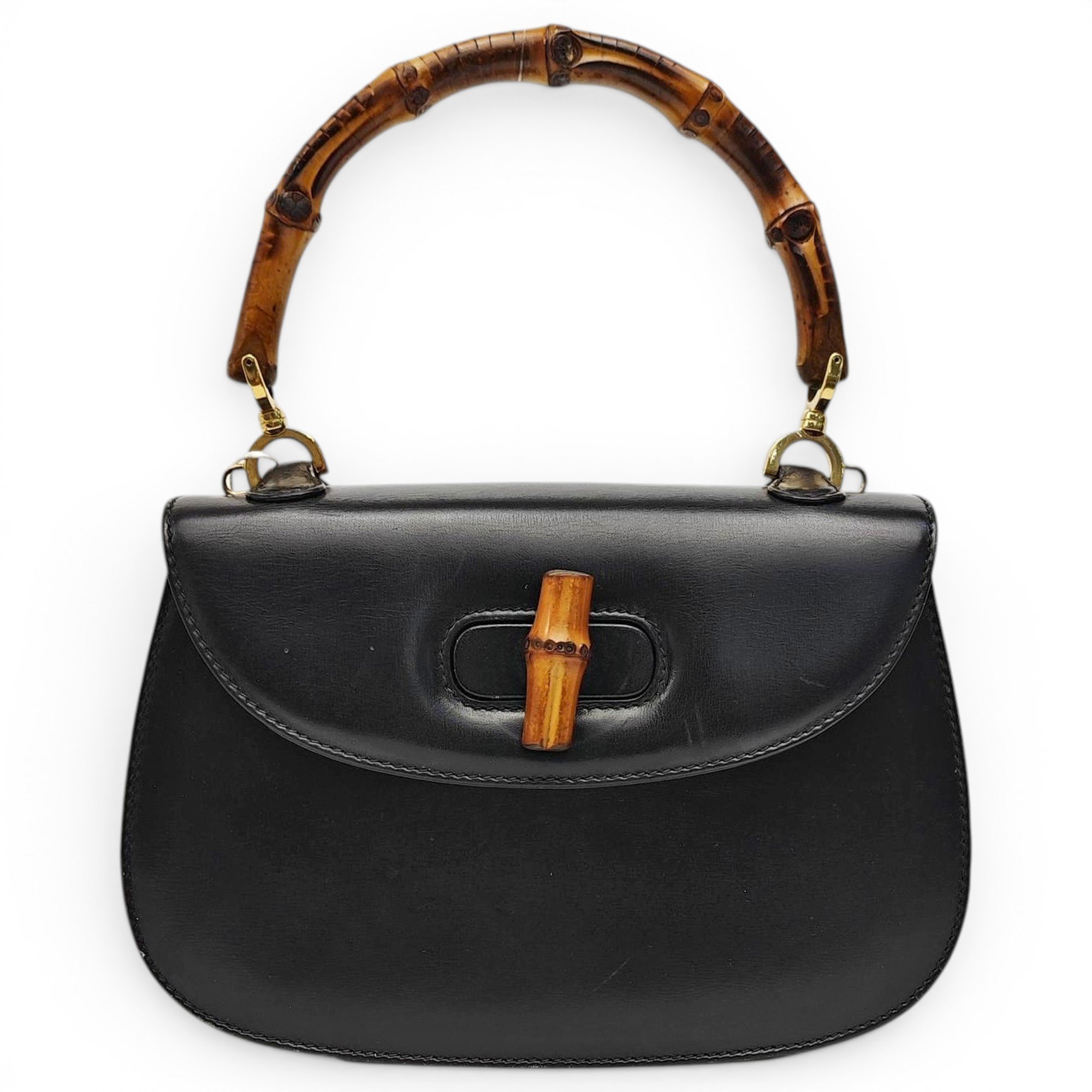 Convertible Bamboo Top Handle leather handbag