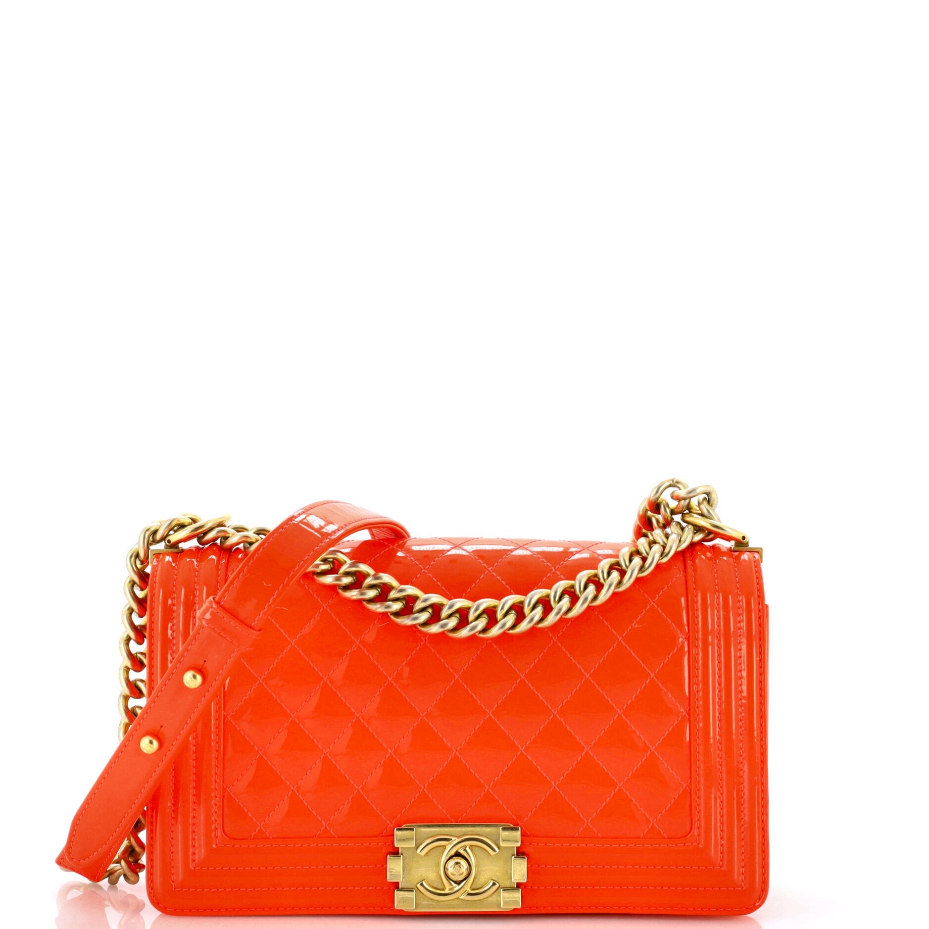 Boy Flap Bag Quilted Patent Old Medium