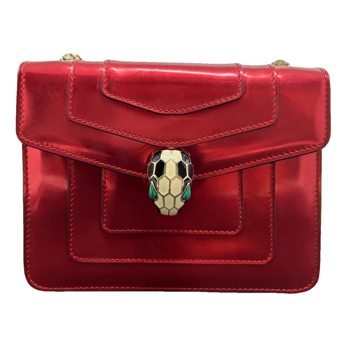 Serpenti patent leather handbag