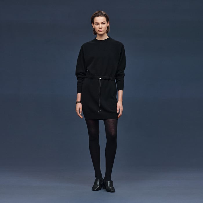 Noir Mid-length Cashmere Dress