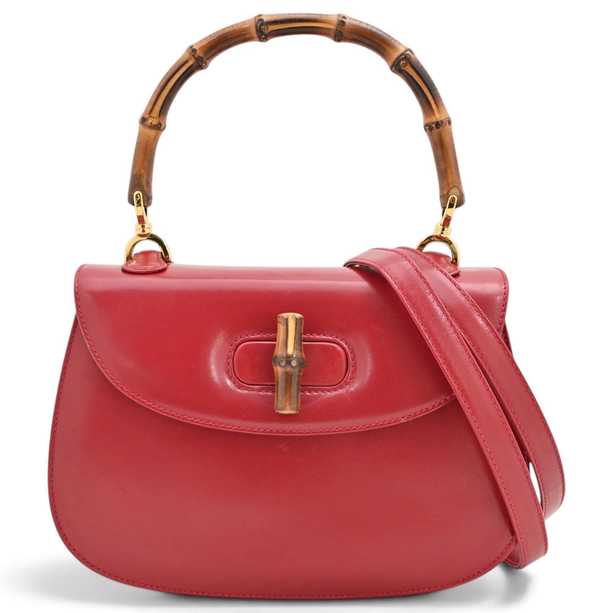 Convertible Bamboo Top Handle leather handbag