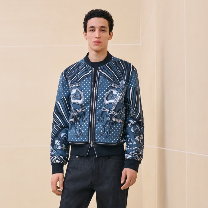 "Cheval Punk Bandana" rib-trim jacket