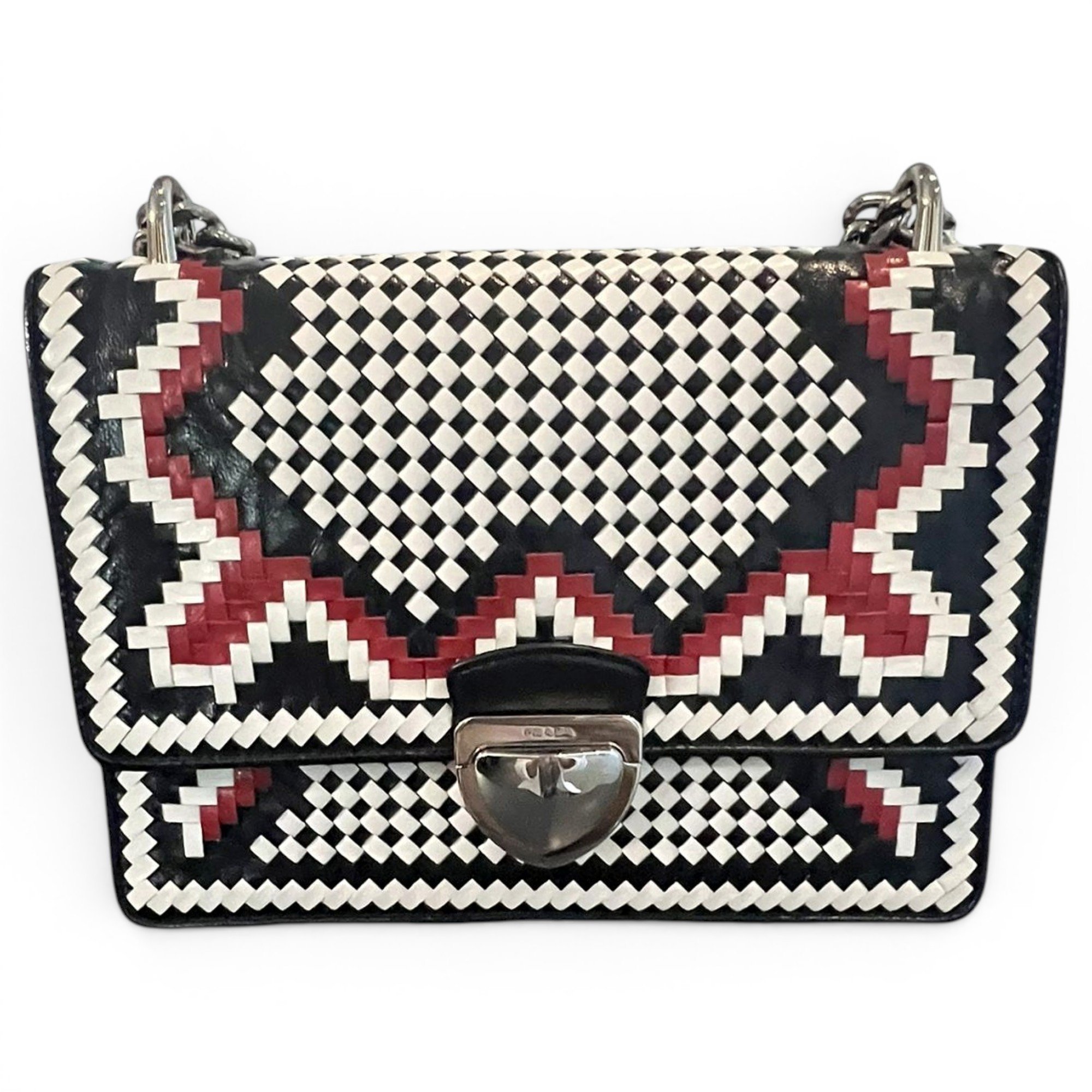 Madras leather crossbody bag