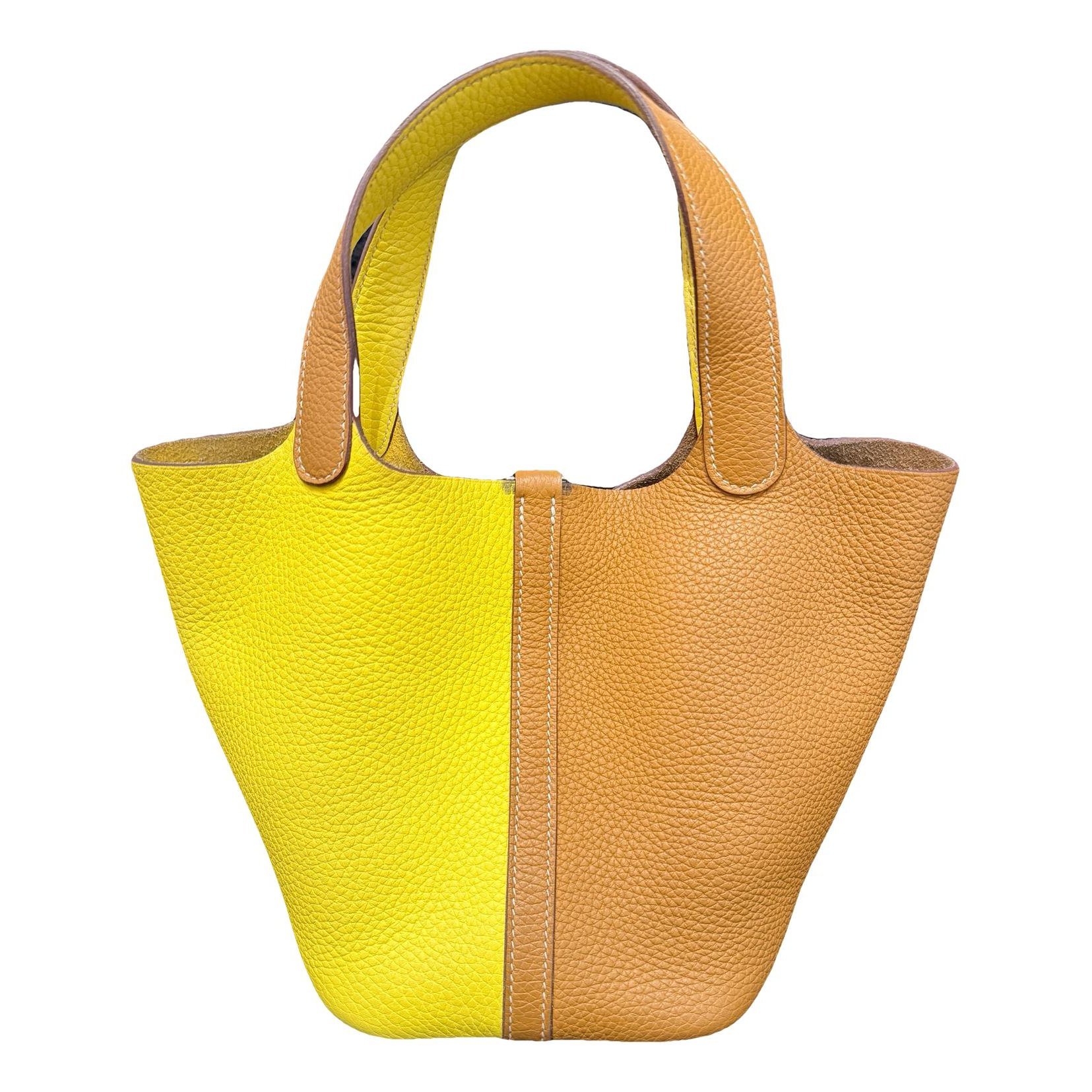 Picotin leather tote