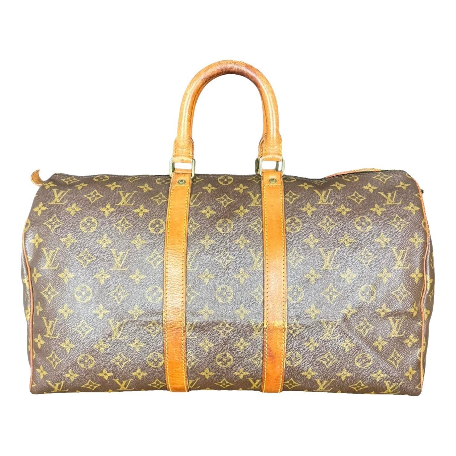 Keepall leather travel bag