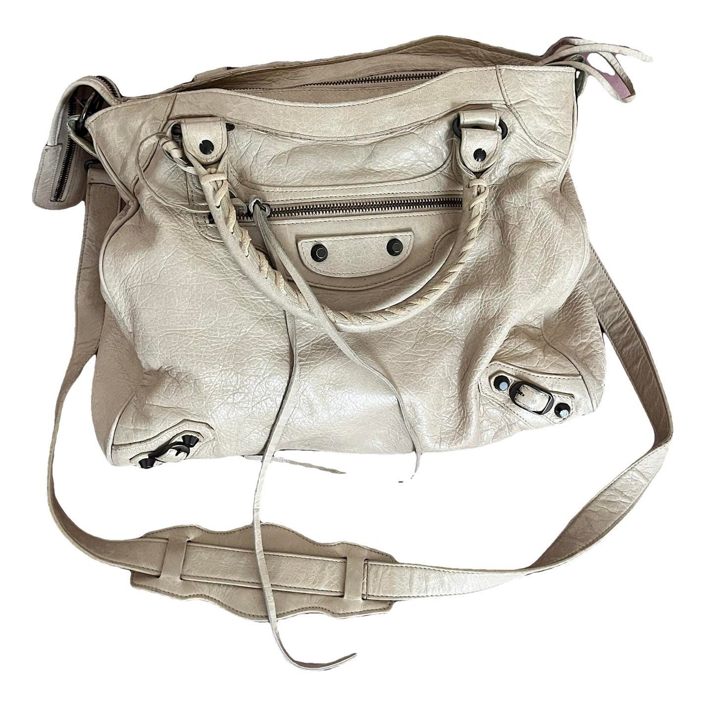City leather handbag