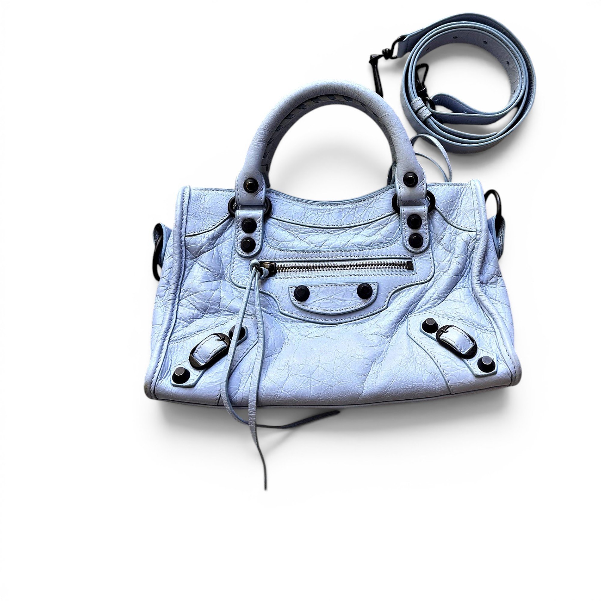 City leather handbag