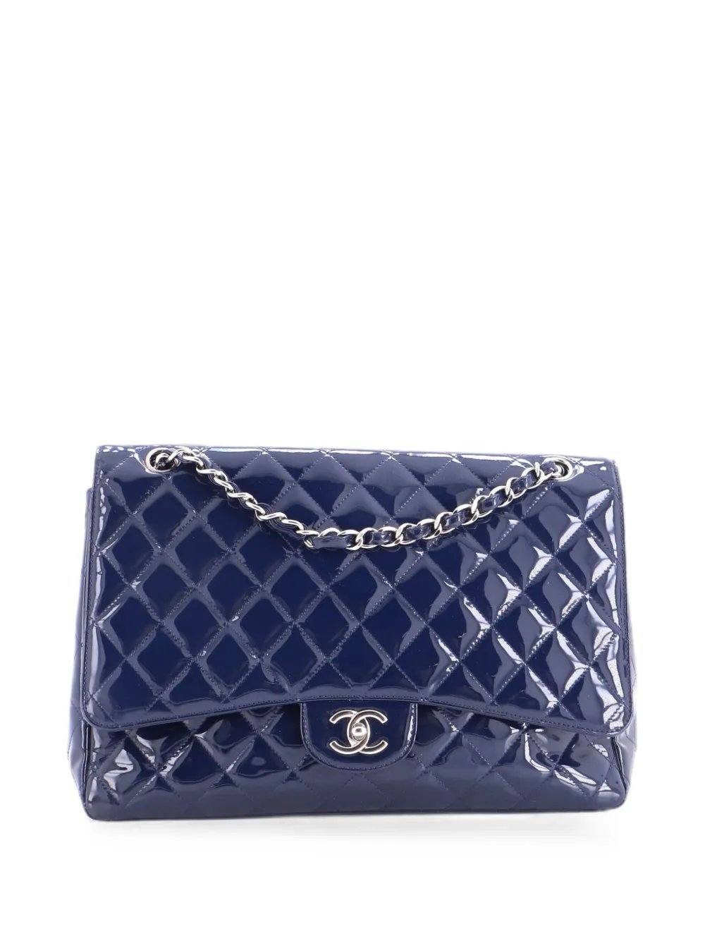 Classic Double Flap Bag Quilted Patent Jumbo shoulder bag