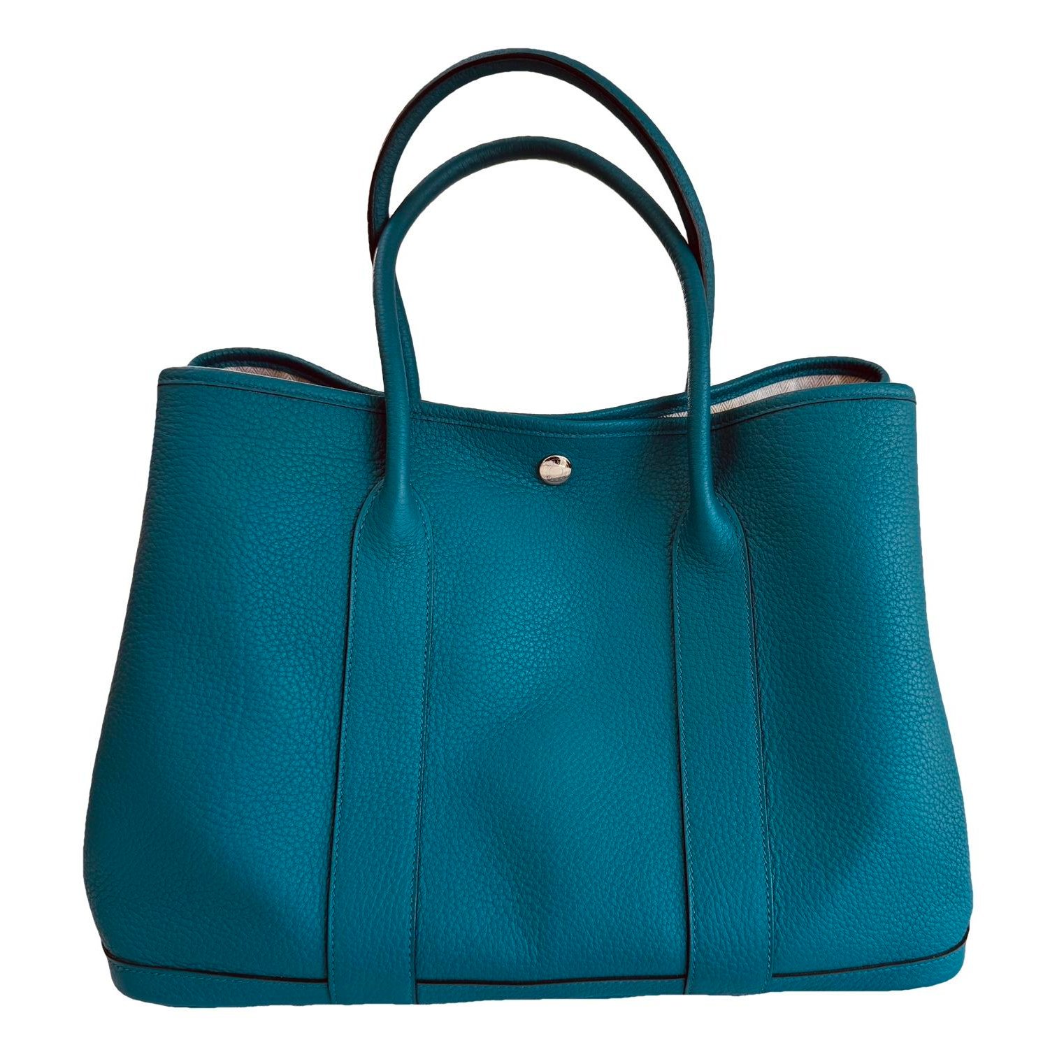 Hermes Garden Party 36 Handbag Turquoise Negonda Leather 2016