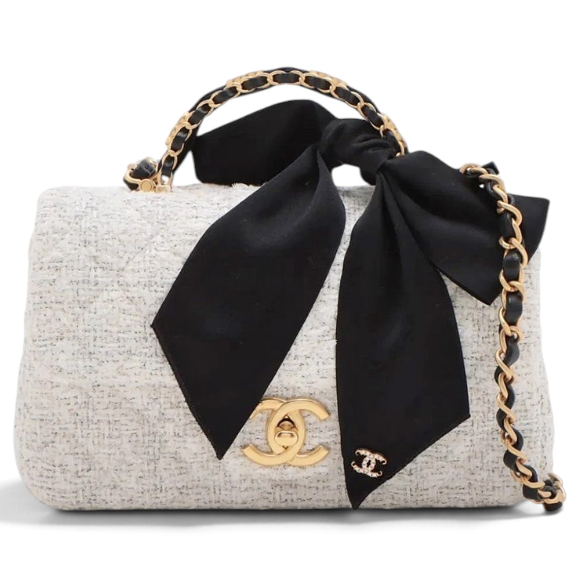 Coco Handle tweed handbag
