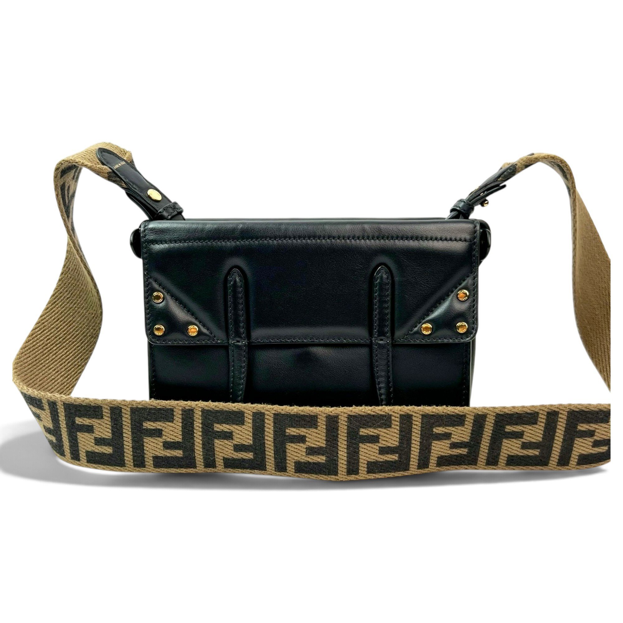 Flip leather crossbody bag
