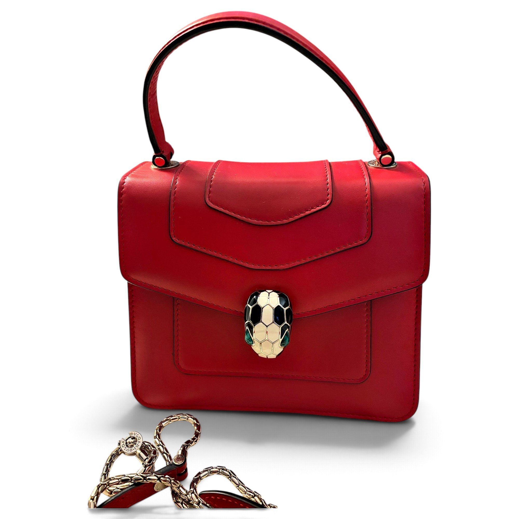 Serpenti leather handbag