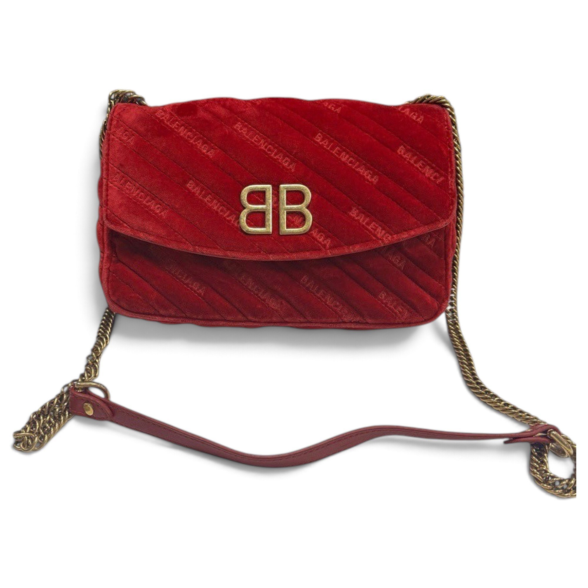 BB chain velvet crossbody bag