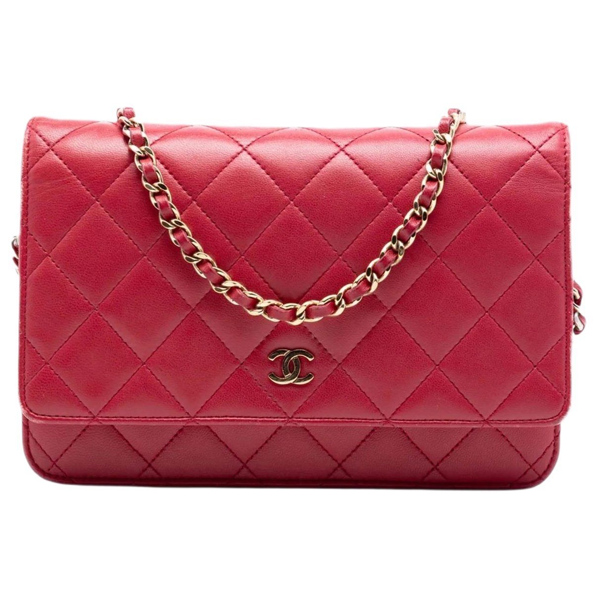 Wallet On Chain leather crossbody bag