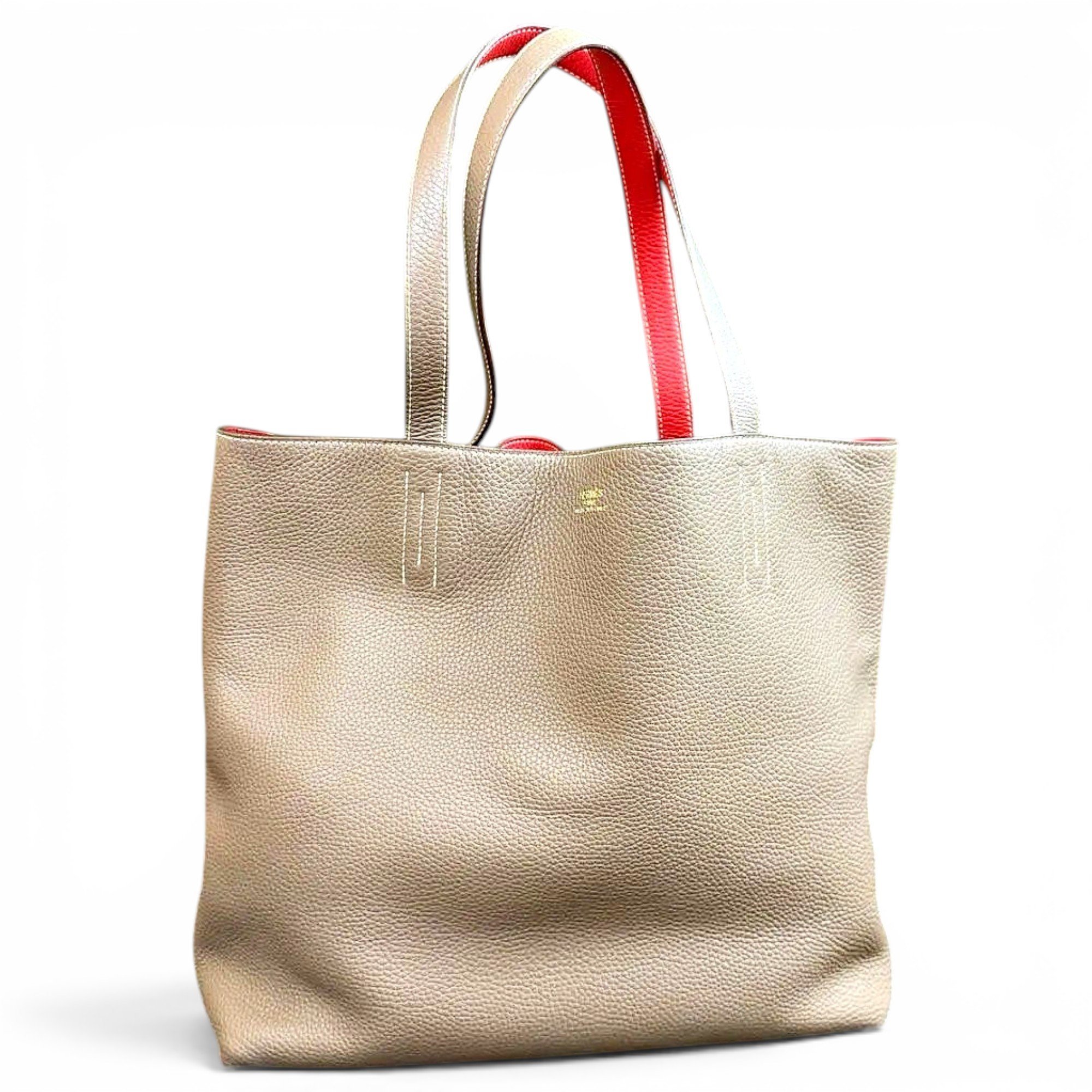 Double sens leather tote