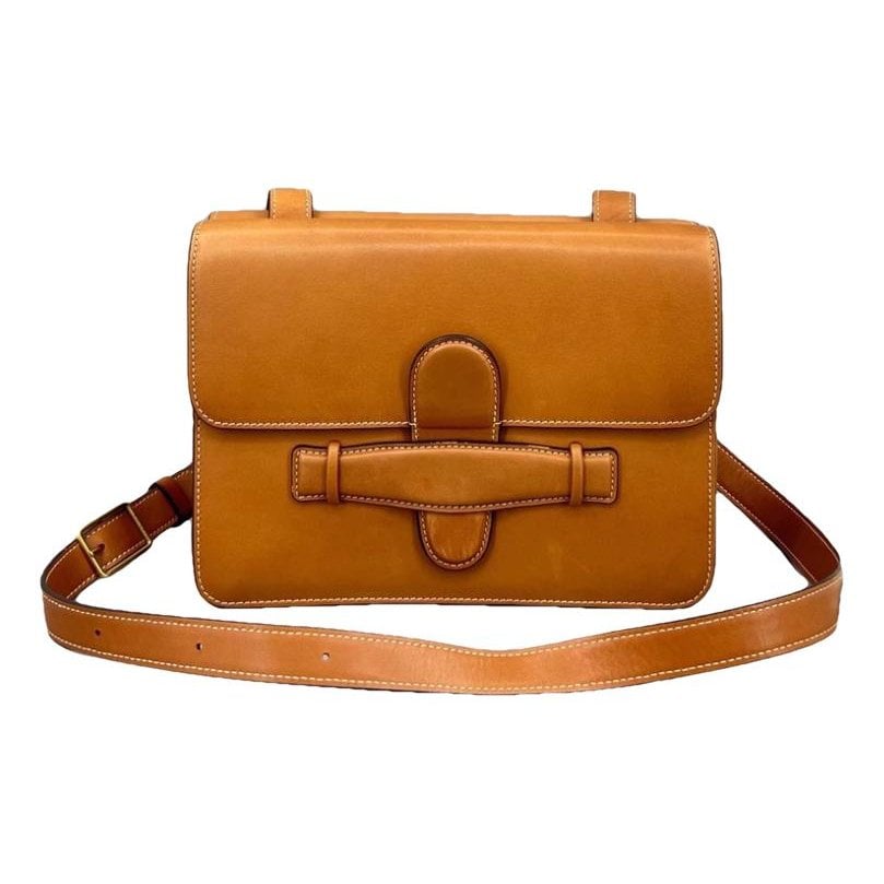 Symmetrical leather crossbody bag