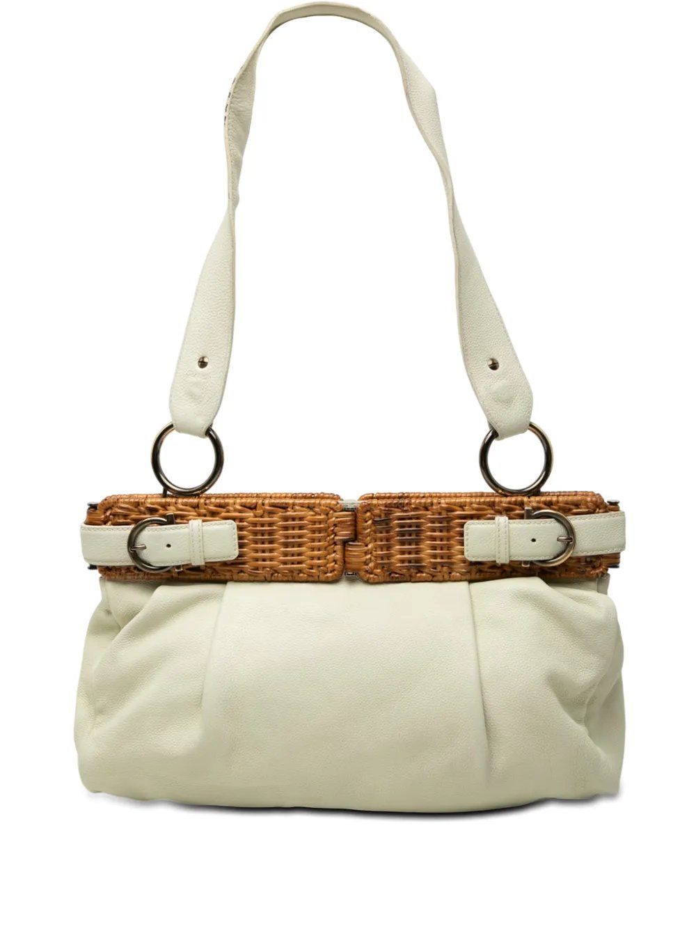 Ferragamo 2010-2026 Leather and Wicker shoulder bag