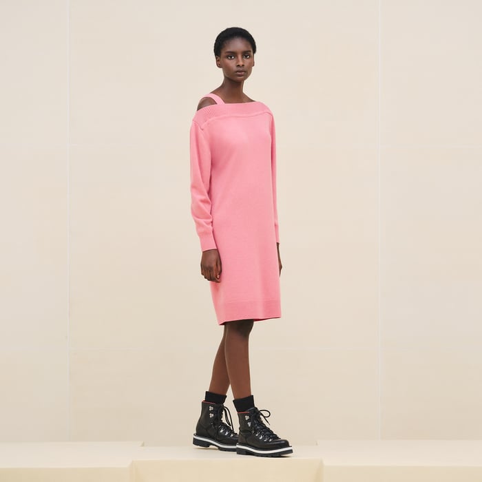 Rose Incarnat Asymmetric Cashmere Dress