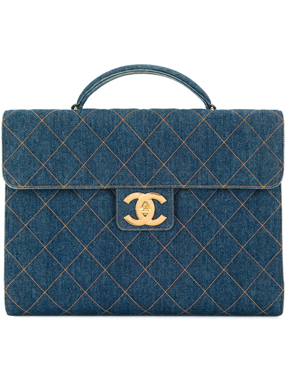 1996-1997 quilted denim briefcase handbag