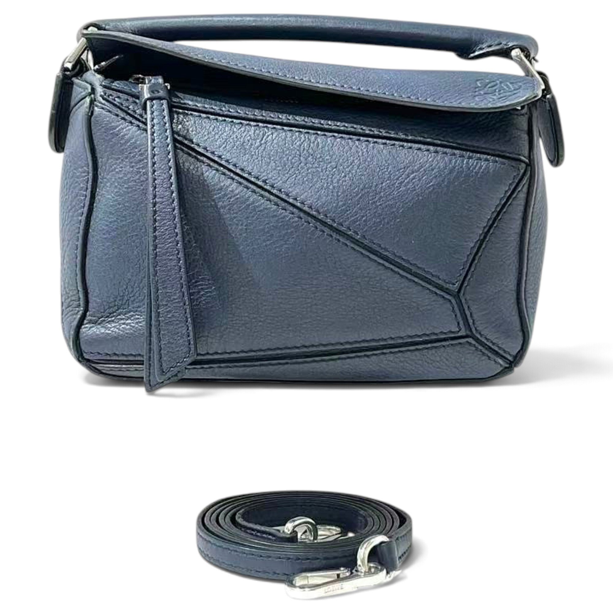 Puzzle leather handbag