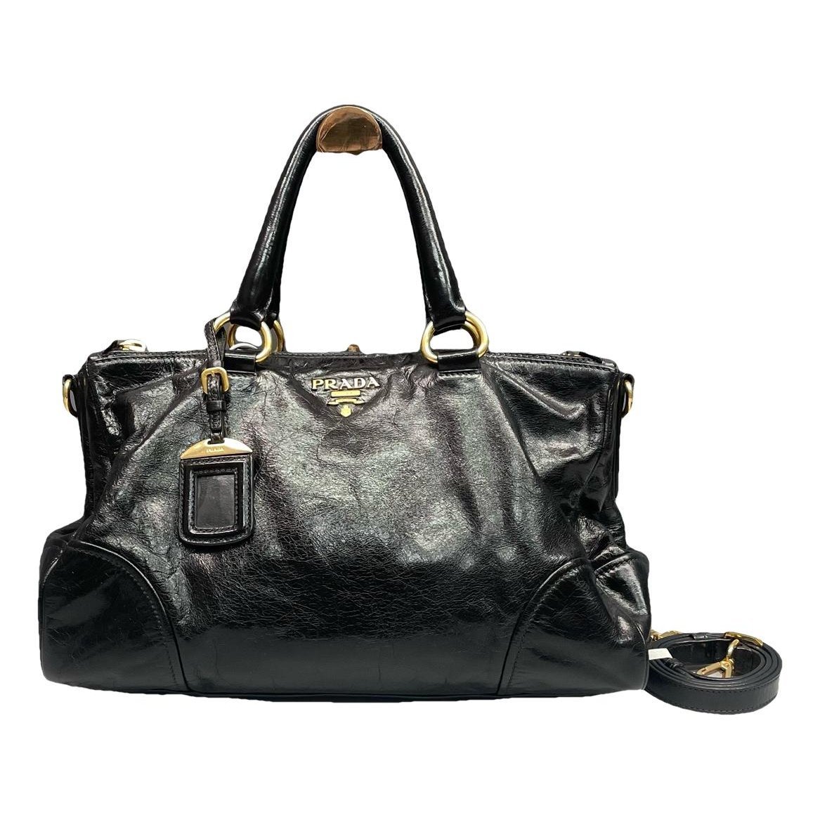 Double leather handbag