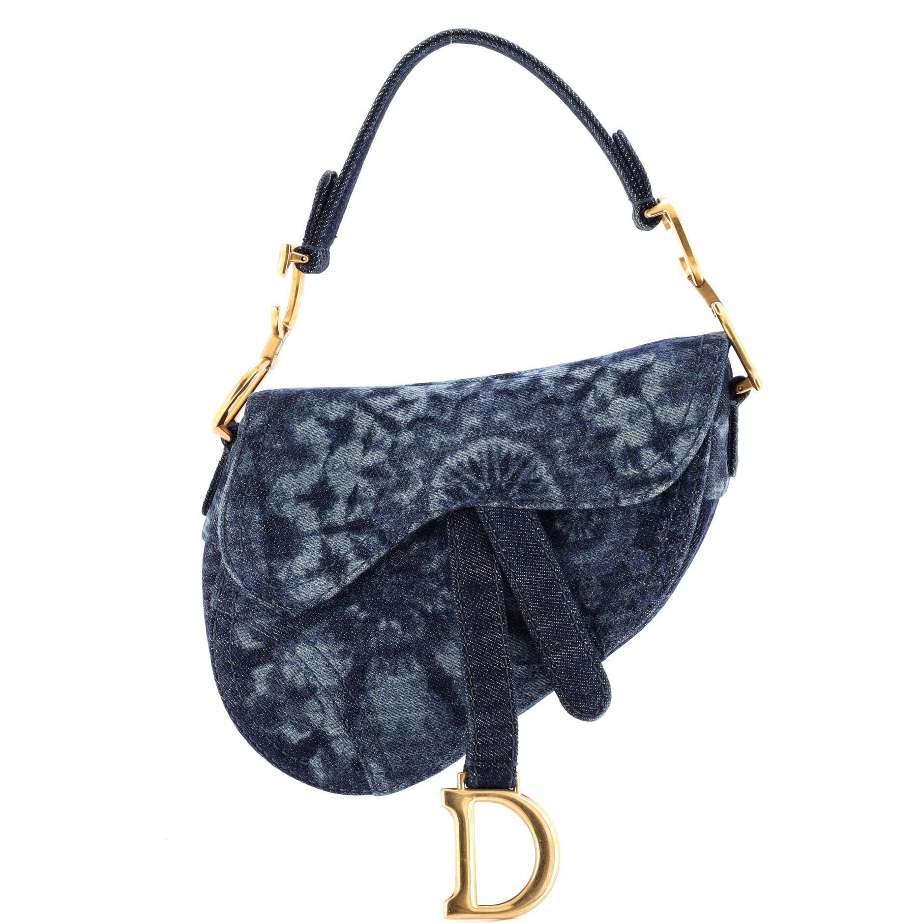 Dior Saddle Handbag Tie Dye Printed Denim Mini