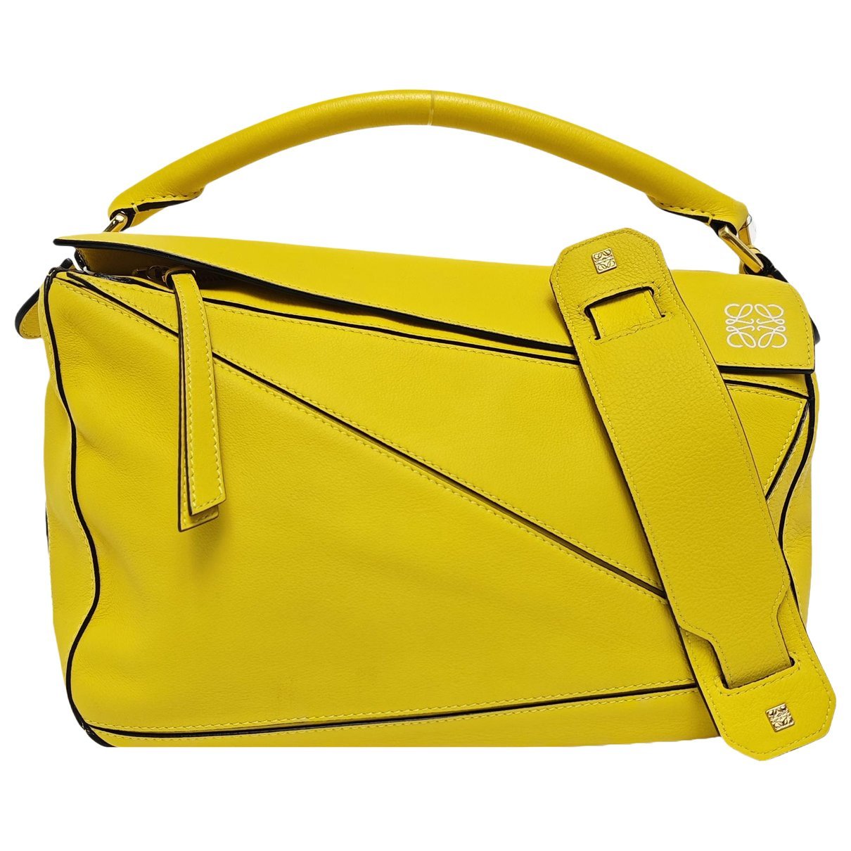 Puzzle leather handbag
