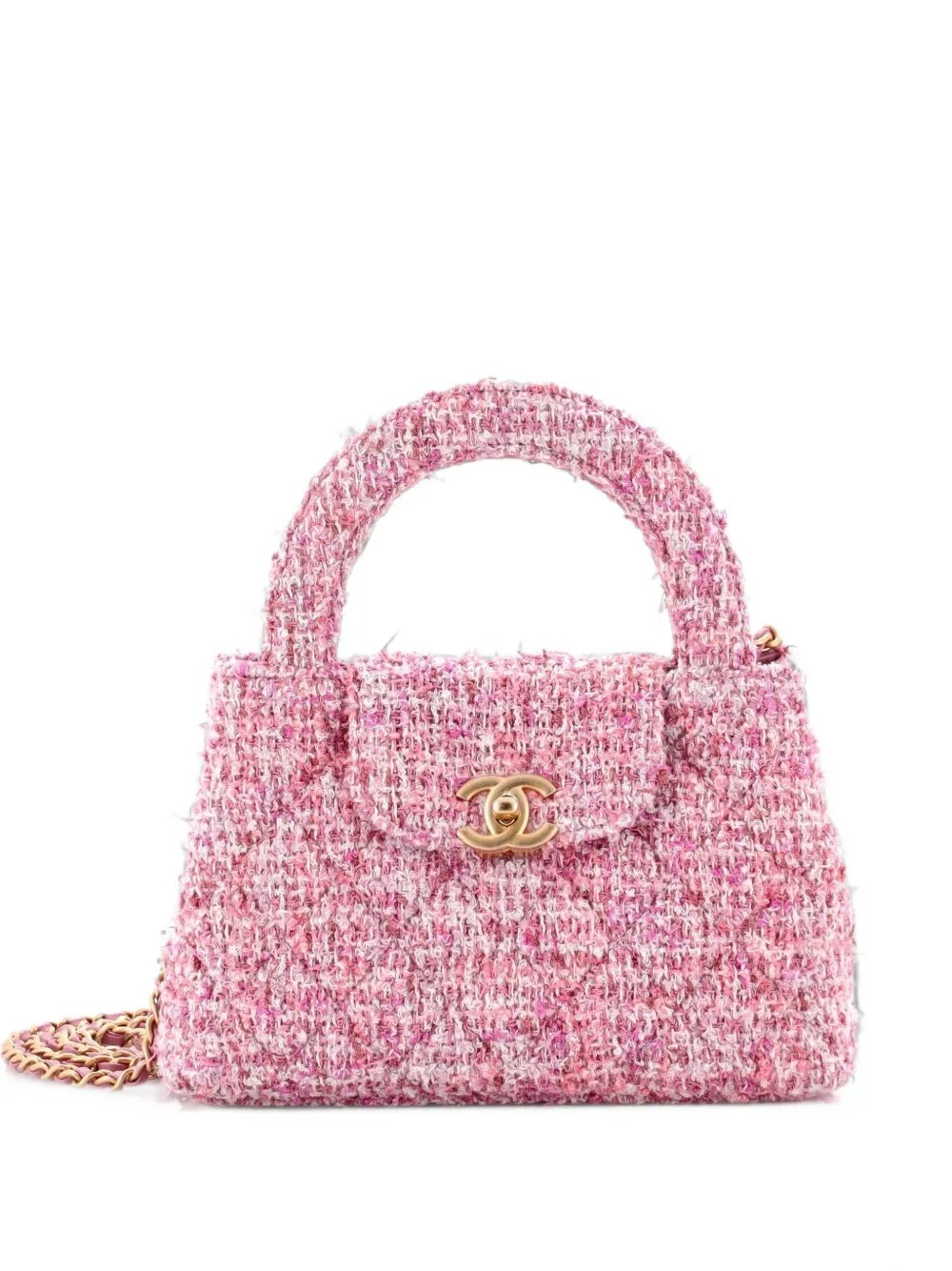 Kelly Top Handle Shopping Bag Quilted Tweed Mini satchel