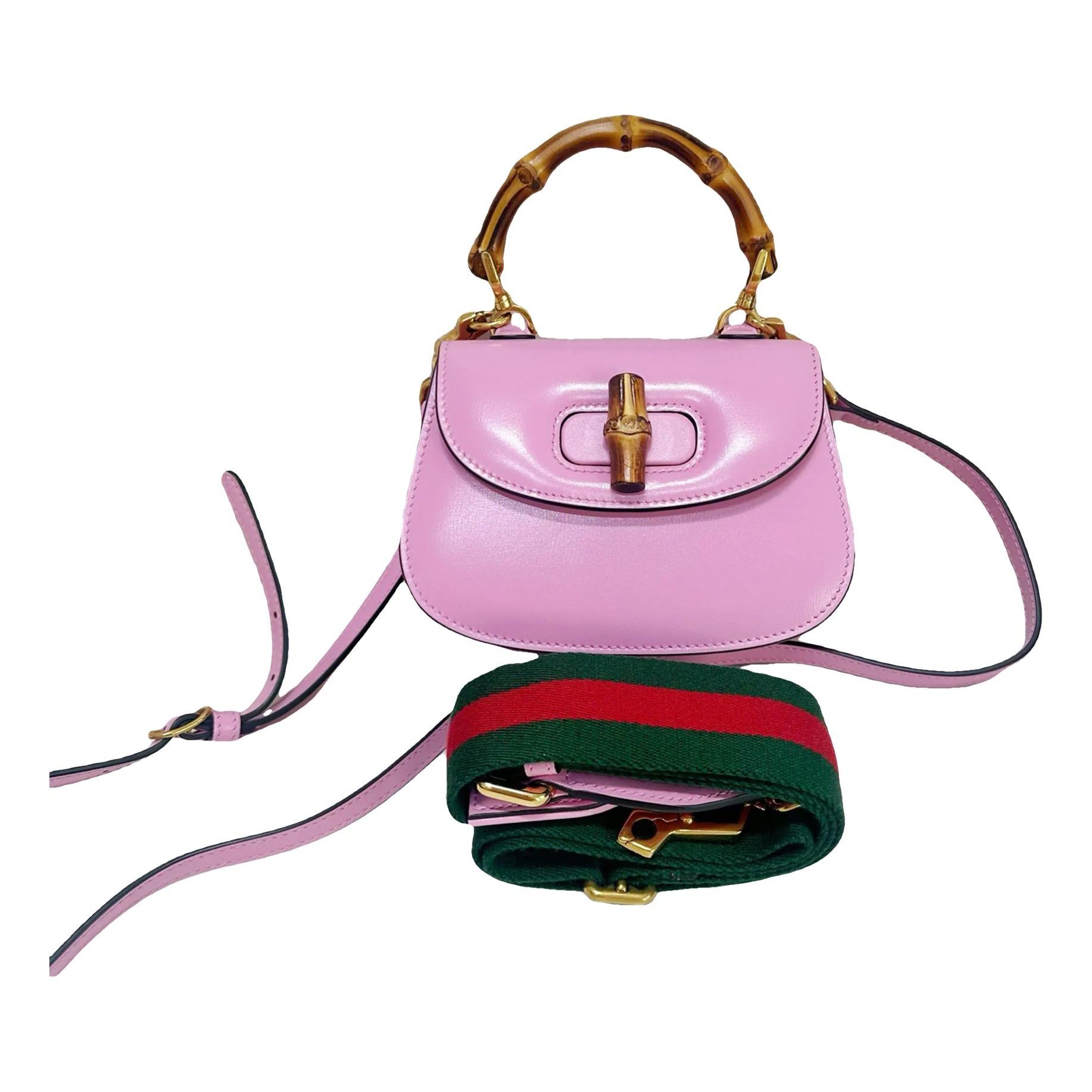 Convertible Bamboo Top Handle leather crossbody bag
