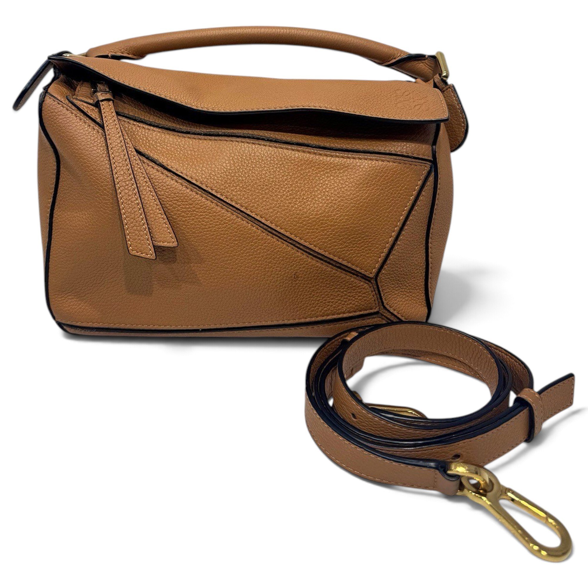 Puzzle leather handbag