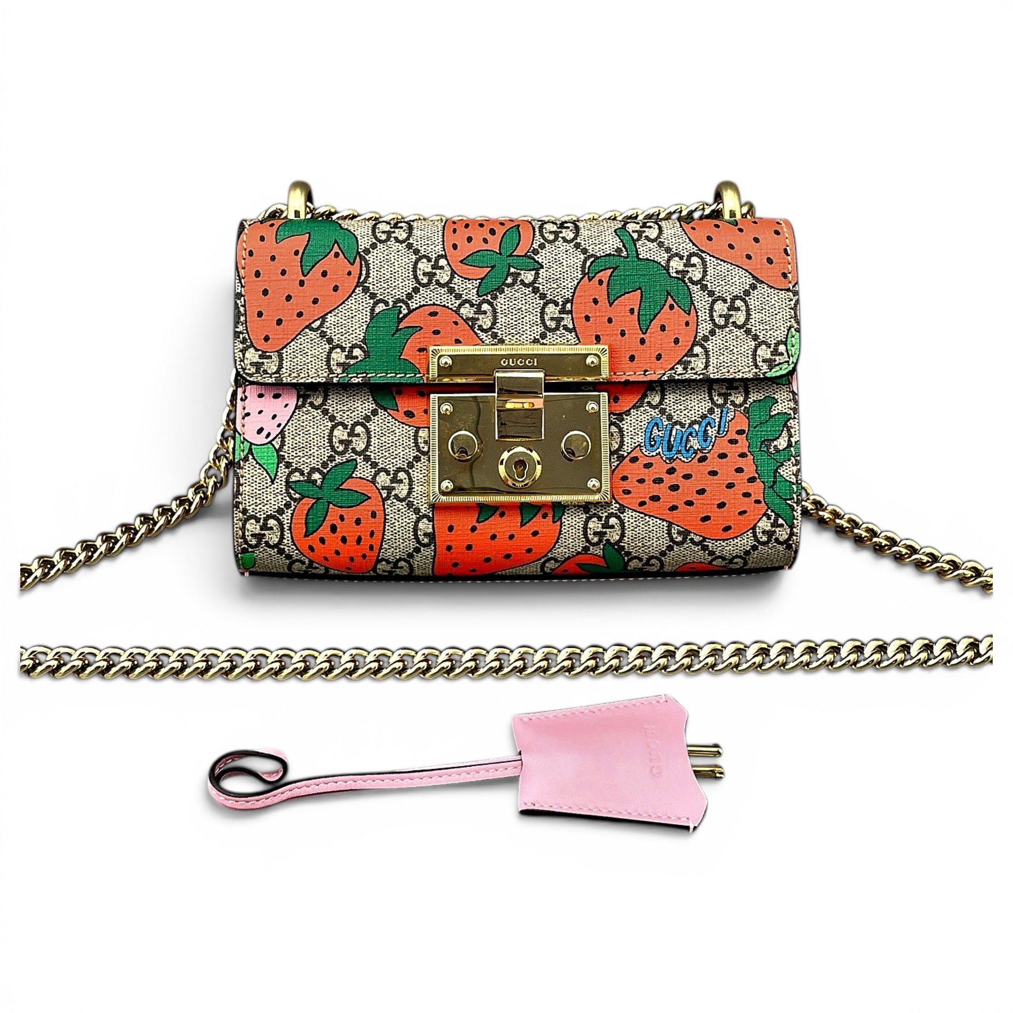 Padlock leather handbag