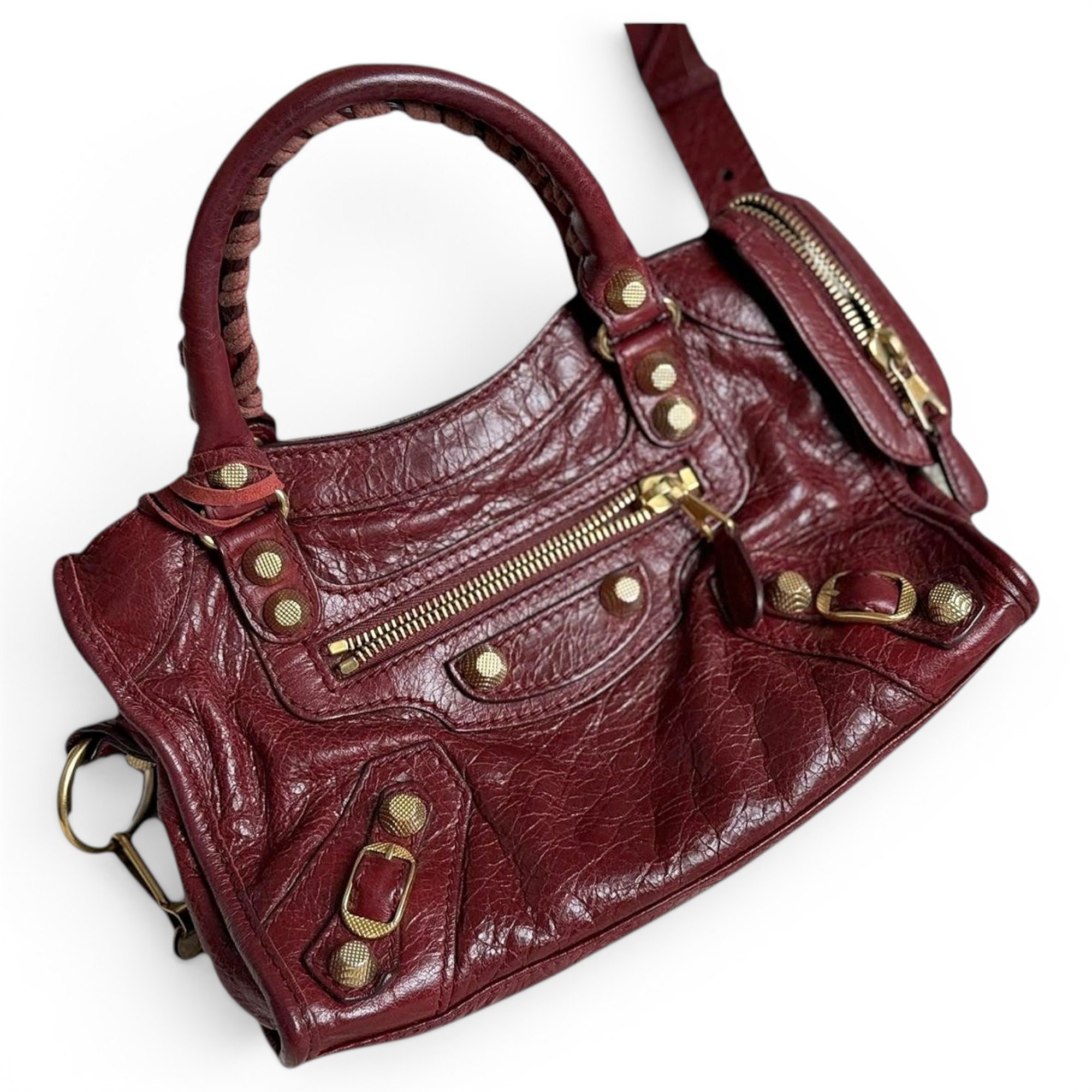 City leather handbag