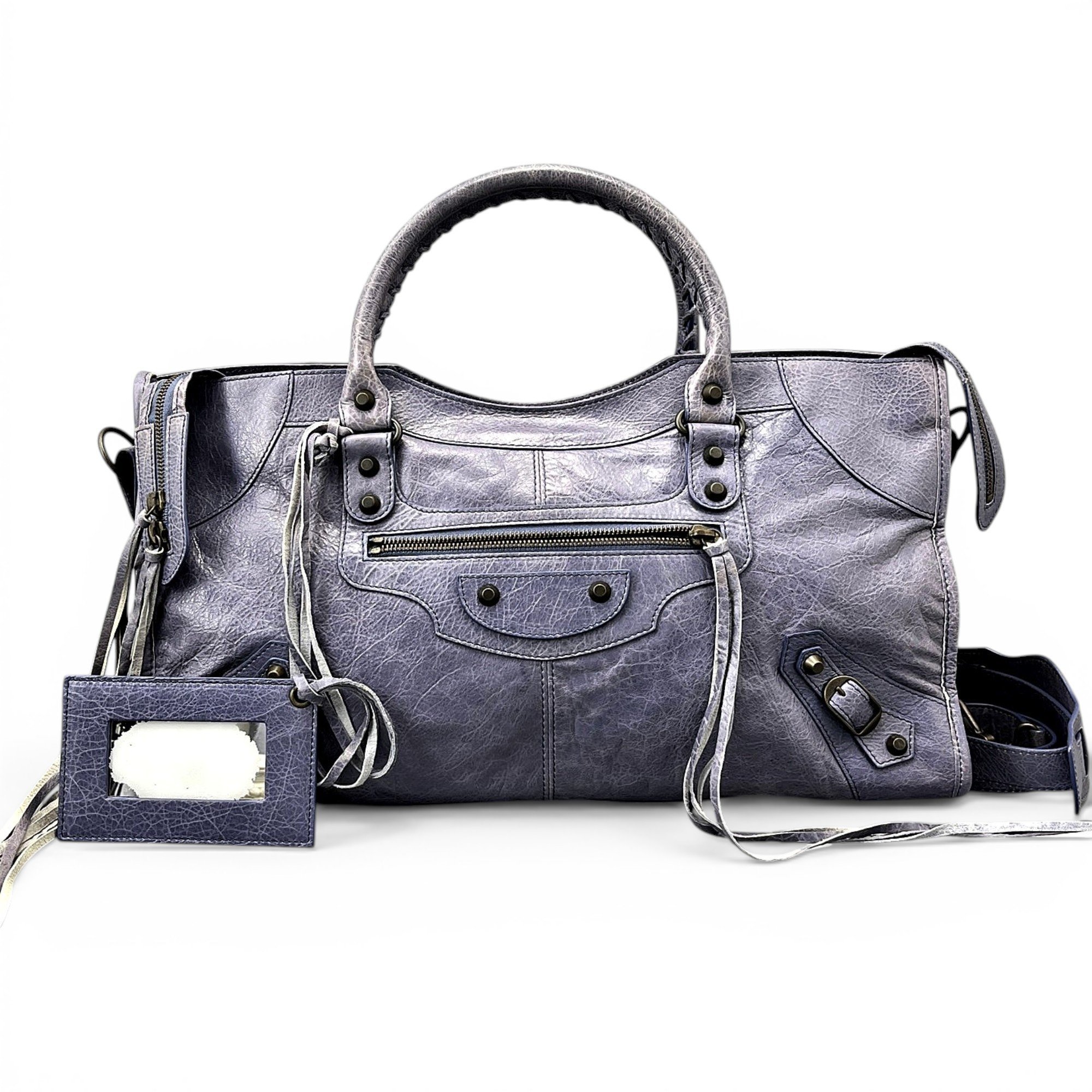 City leather handbag