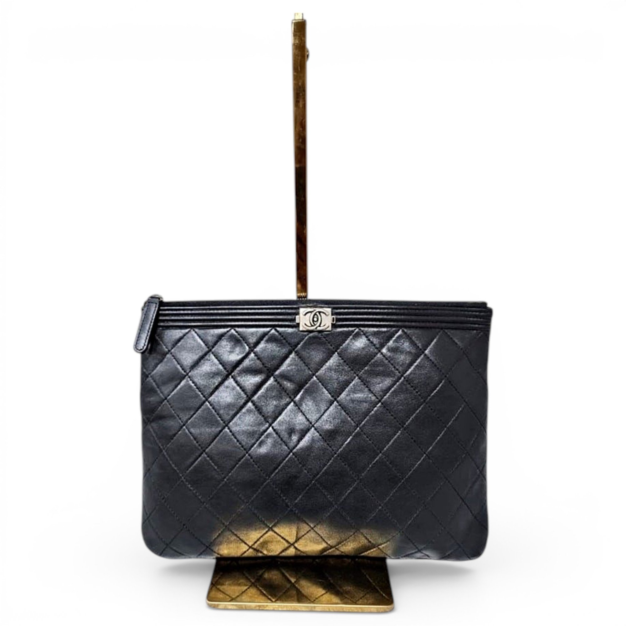 Leather clutch bag