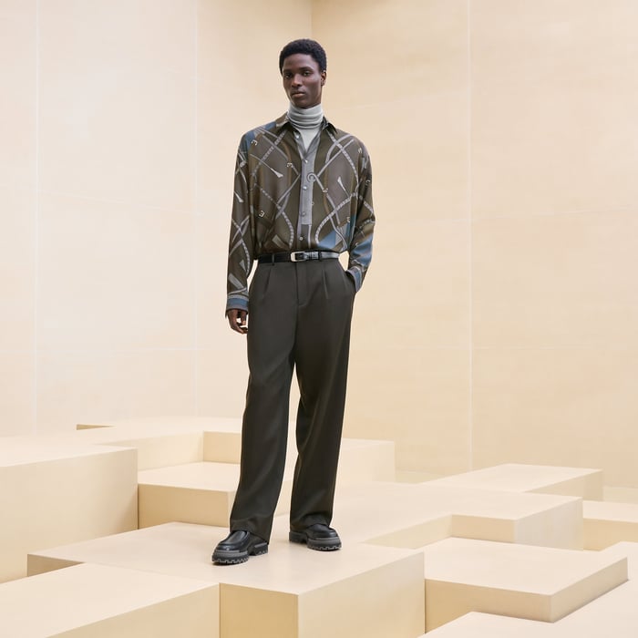 Kaki Pleated Raspail Pants