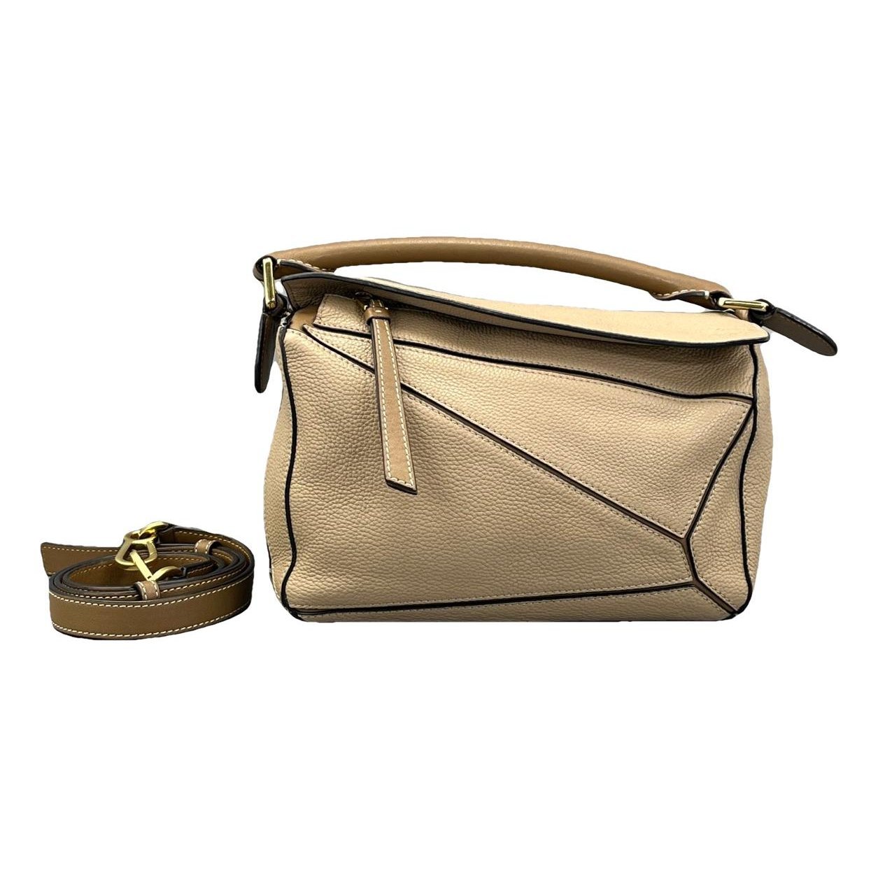 Puzzle leather handbag
