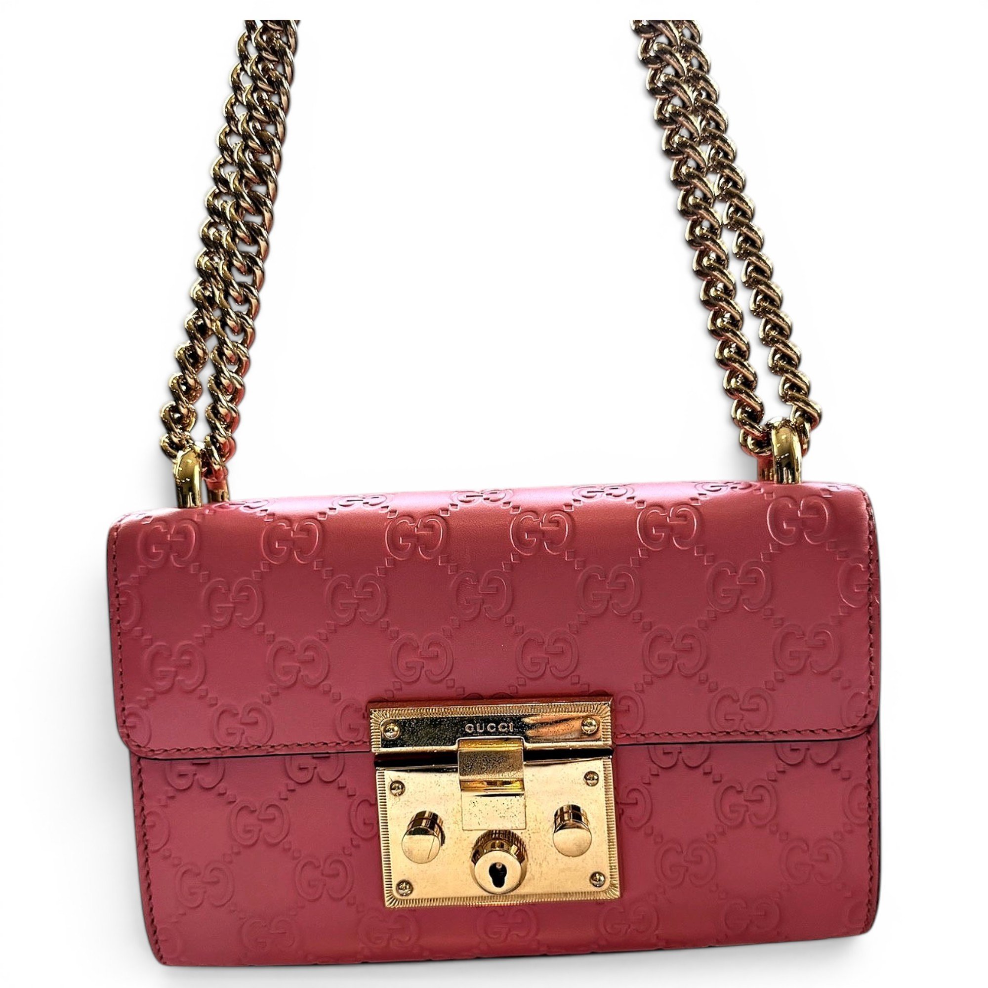 Padlock leather handbag