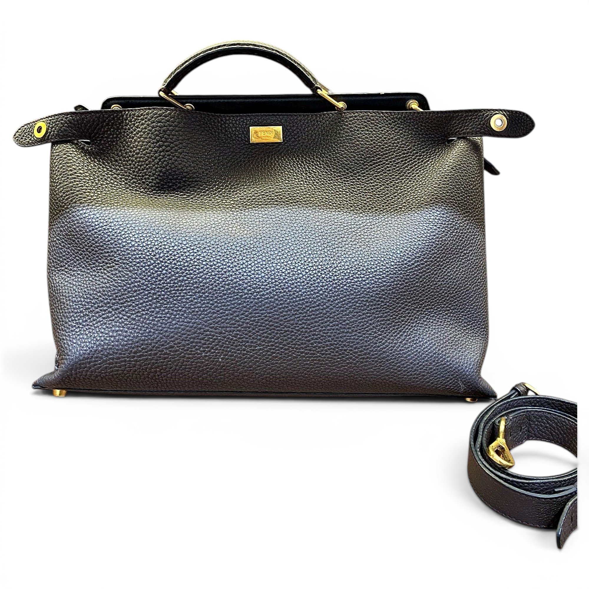 Peekaboo leather satchel