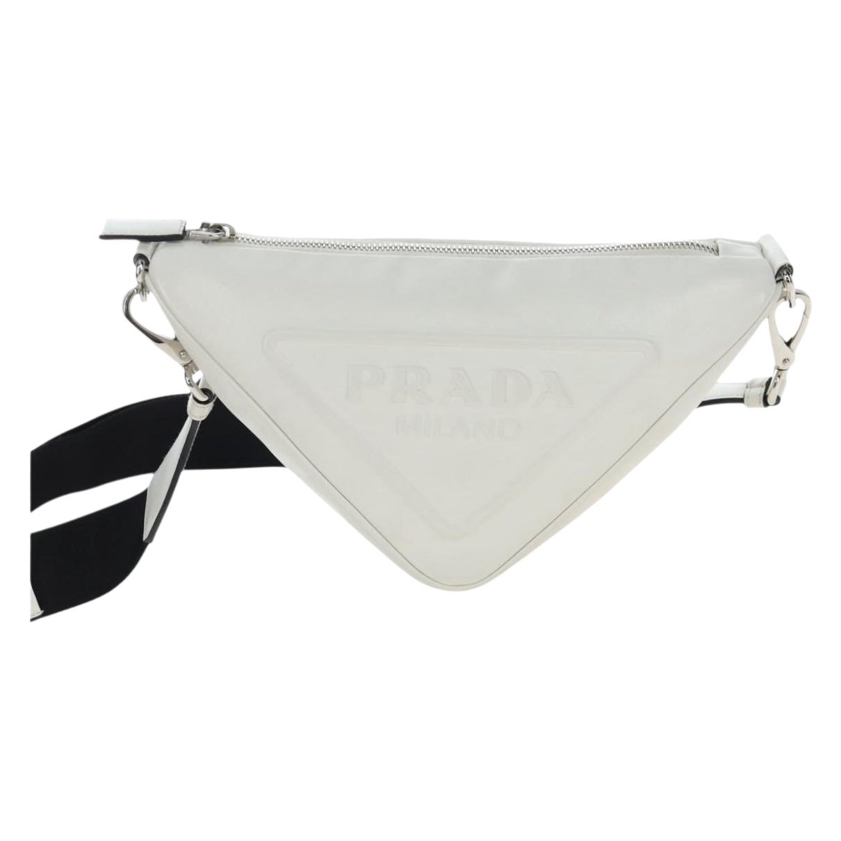Triangle leather clutch bag