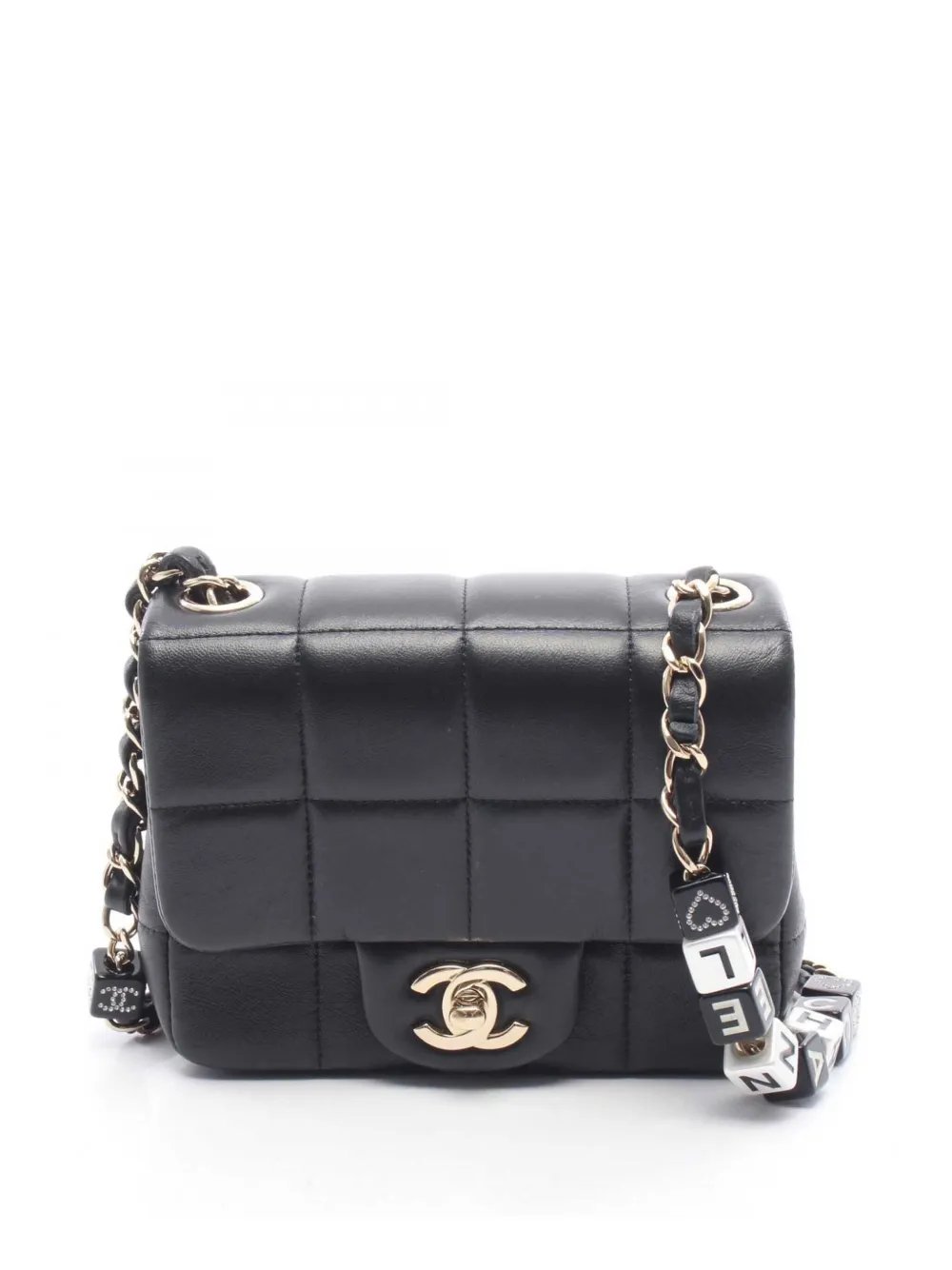 2021-2026 Mini Quilted Lambskin Resin Crystal Square Monacoco Flap crossbody bag
