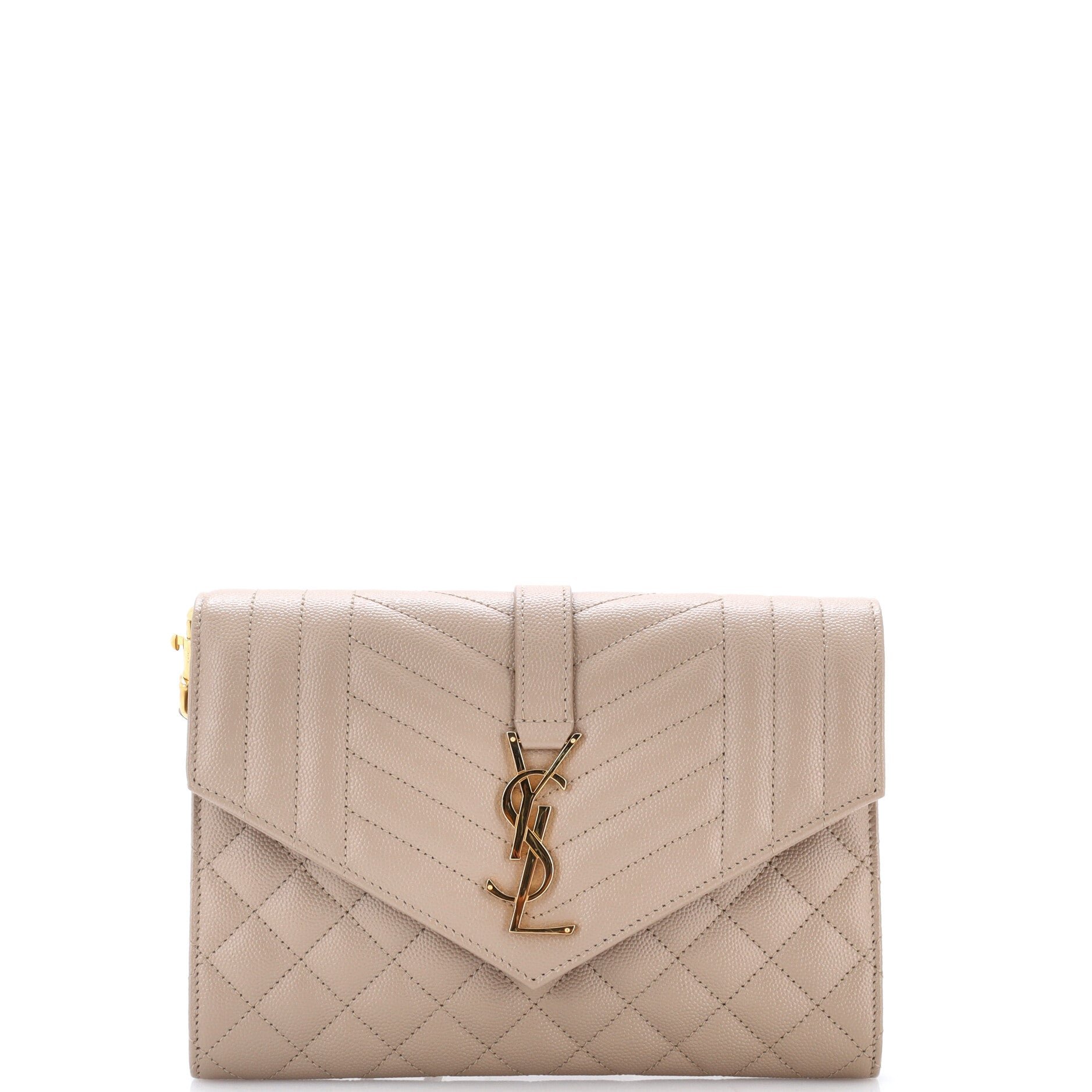 Classic Monogram Envelope Wristlet Clutch Mixed Matelasse Leather