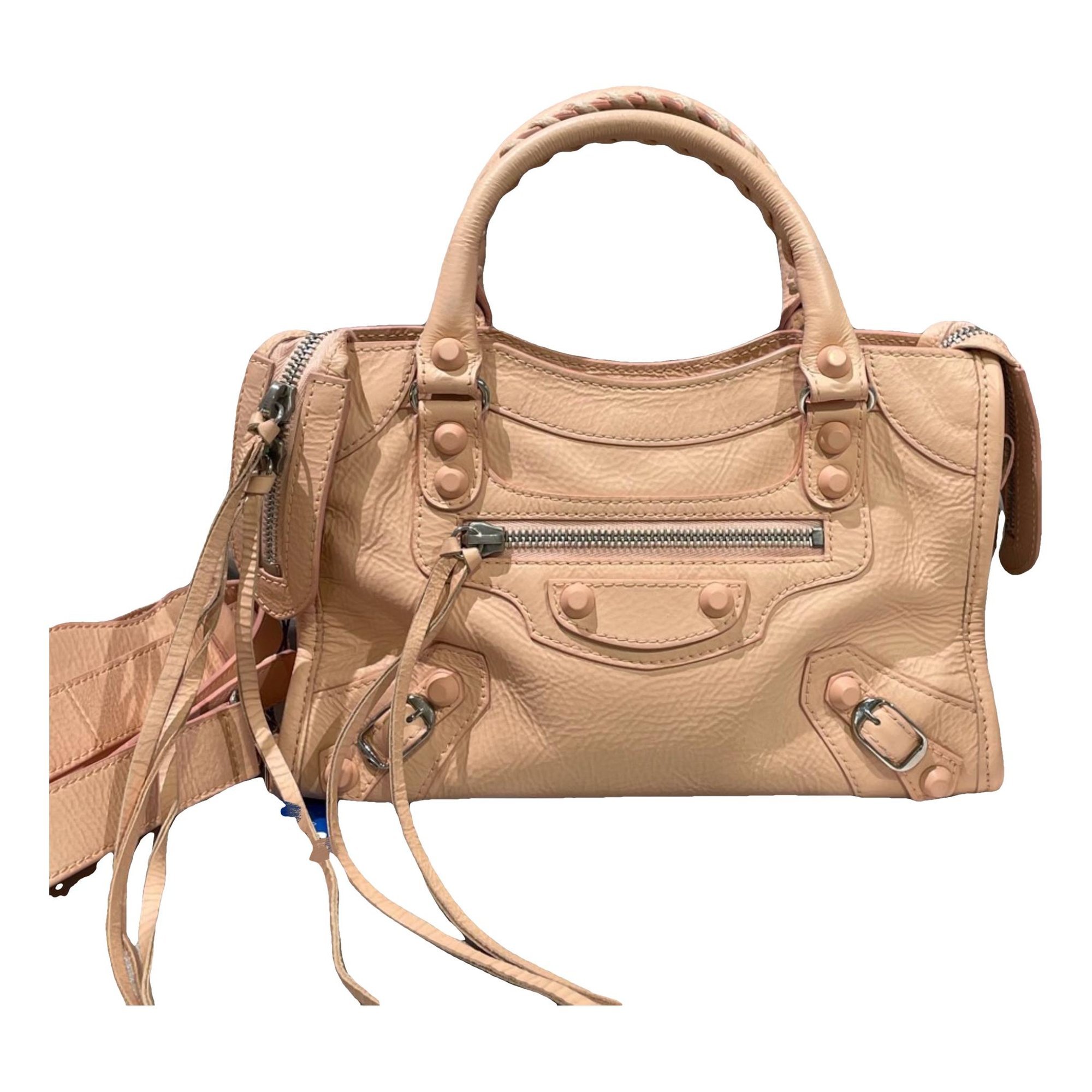 City leather handbag