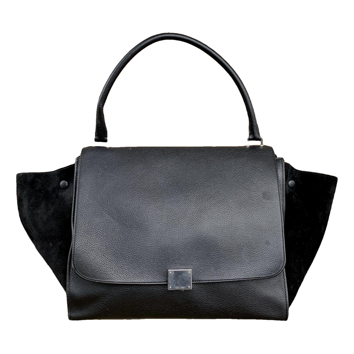 Trapèze leather handbag