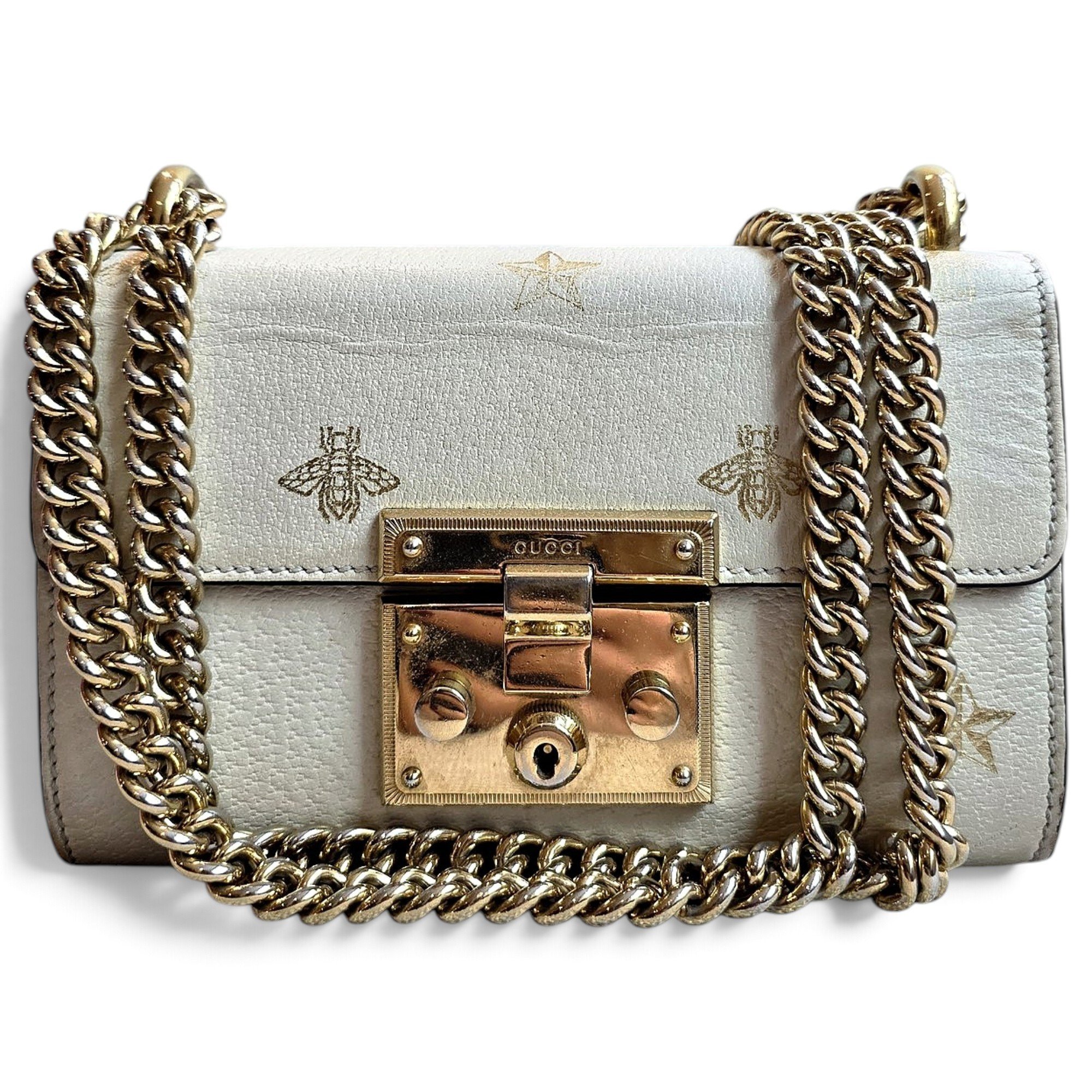Padlock leather handbag