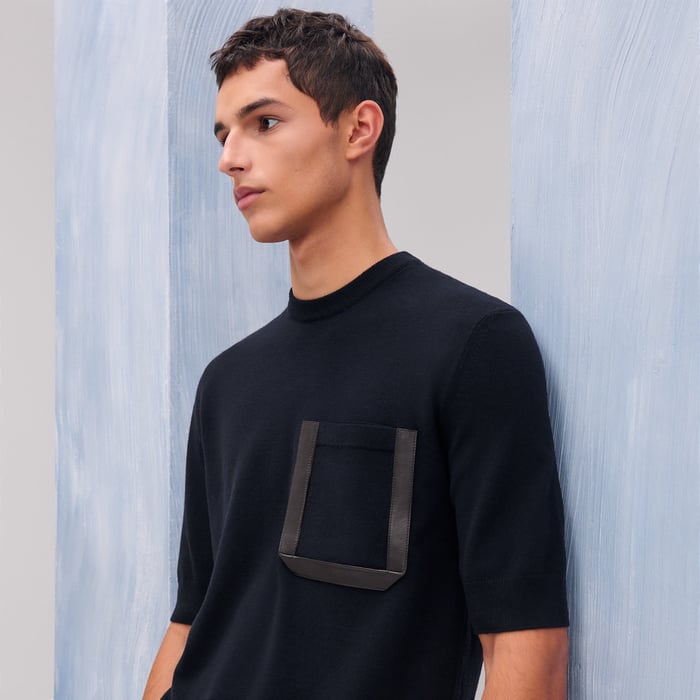 마린 “virage Cuir” 크루넥 스웨터